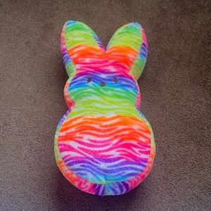 Stuffed rainbow zebra print peep - 17 inch tall